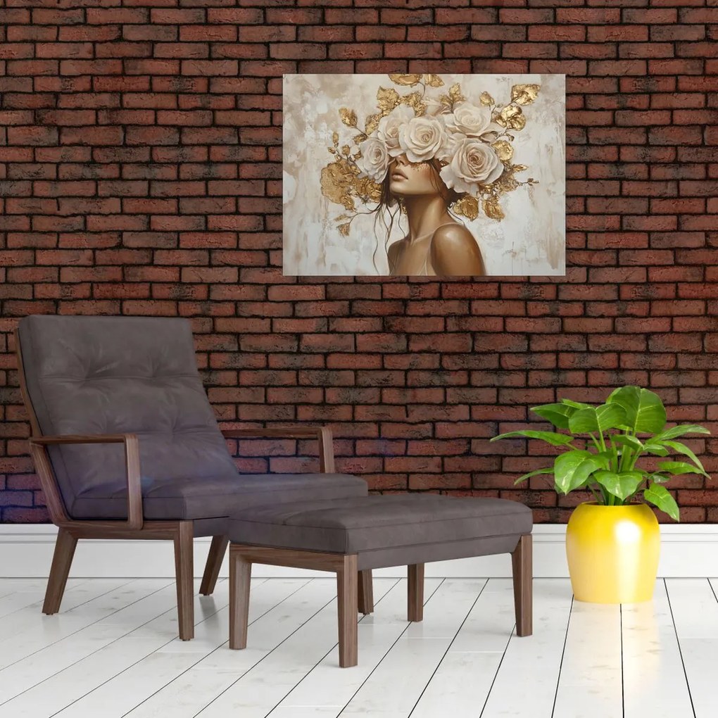 Kép - Lány rózsákkal (70x50 cm)