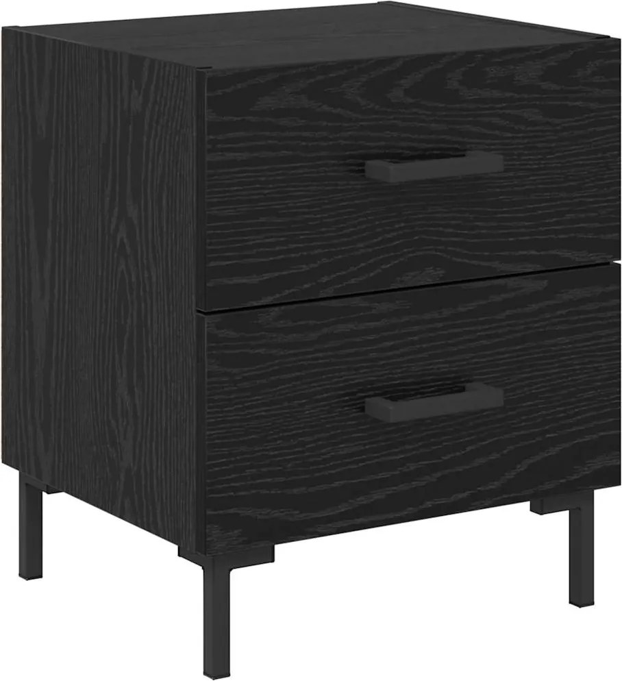 vidaXL Éjjeliszekrény fiókkal Fekete tölgy 40 x 35 x 47,5 cm Faanyag
