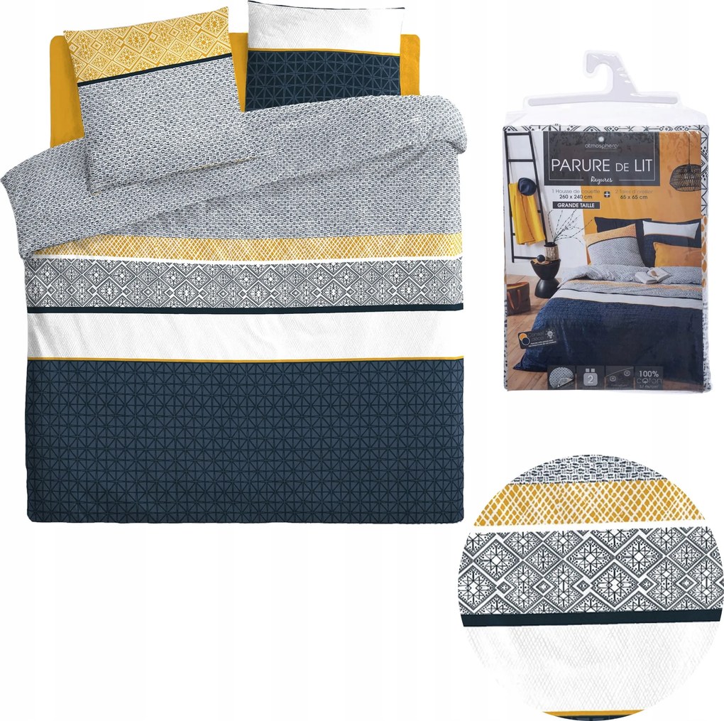 Ágyneműhuzat Garnitúra 260x240 CM Pamut Ágyneműhuzat Pamut Kétoldalas