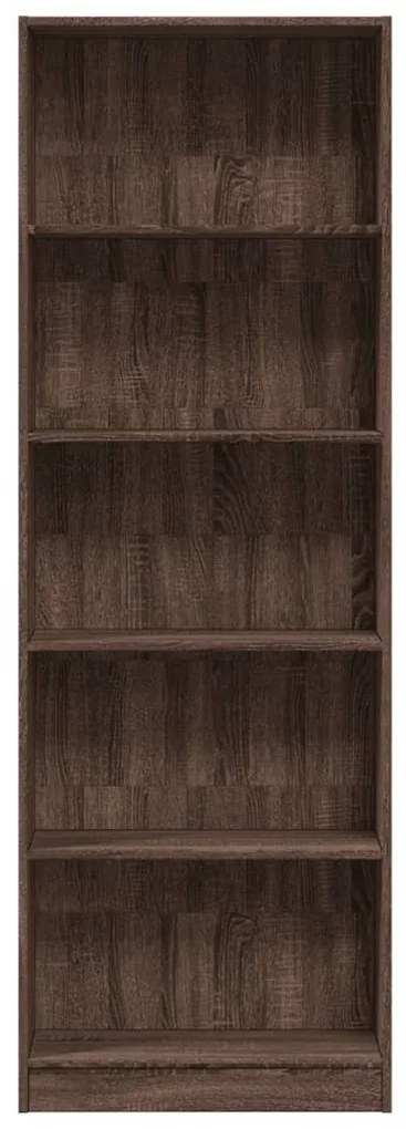 barna tölgy színű szerelt fa könyvszekrény 60 x 24 x 176 cm