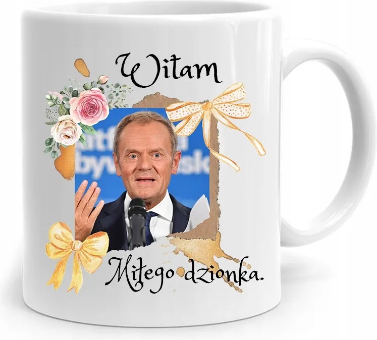 Donald Tusk Bögre Kellemes Nap Platform, fényképes nyomtatással