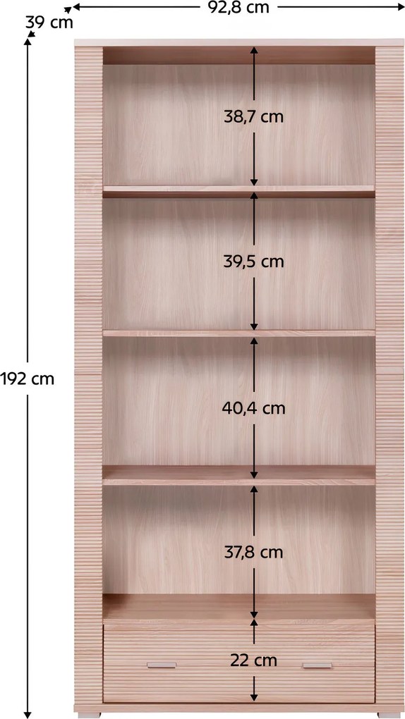 Könyvespolc typ 7, sonoma tölgy, GRAND