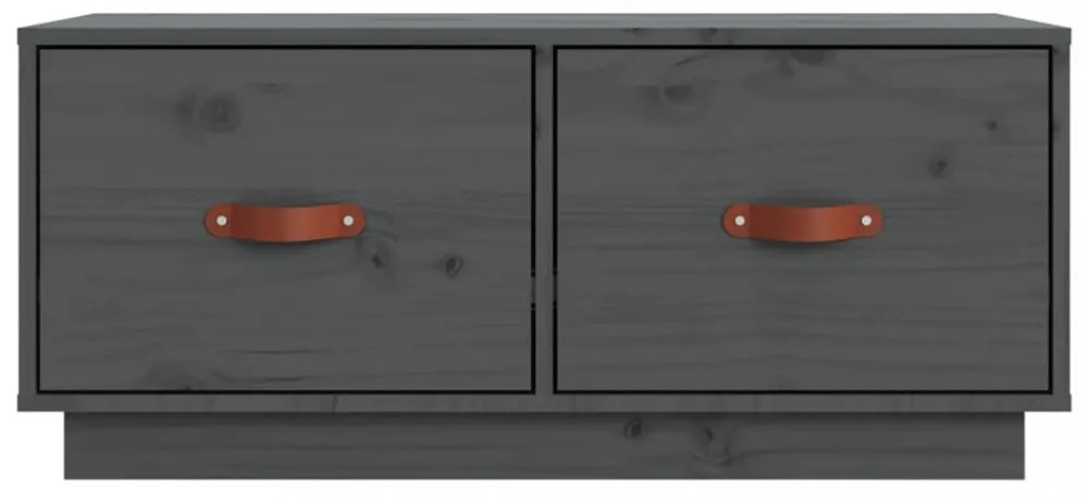 szürke tömör fenyőfa TV-szekrény 80 x 34 x 35 cm
