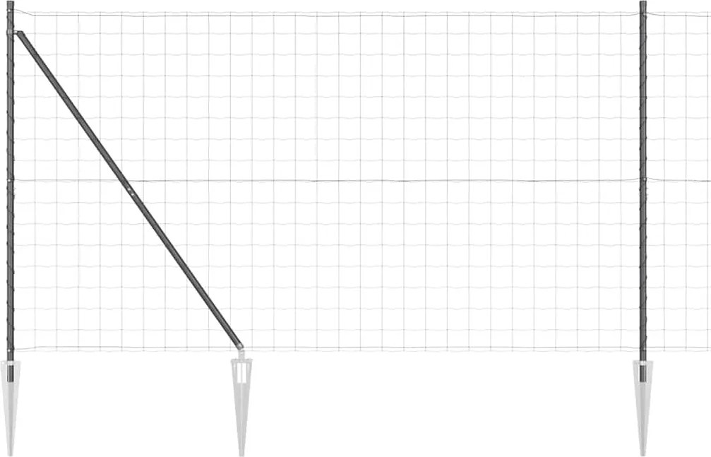 vidaXL Kerítés oszlopokkal Szürke 1,6 x 10 m Acél és PVC
