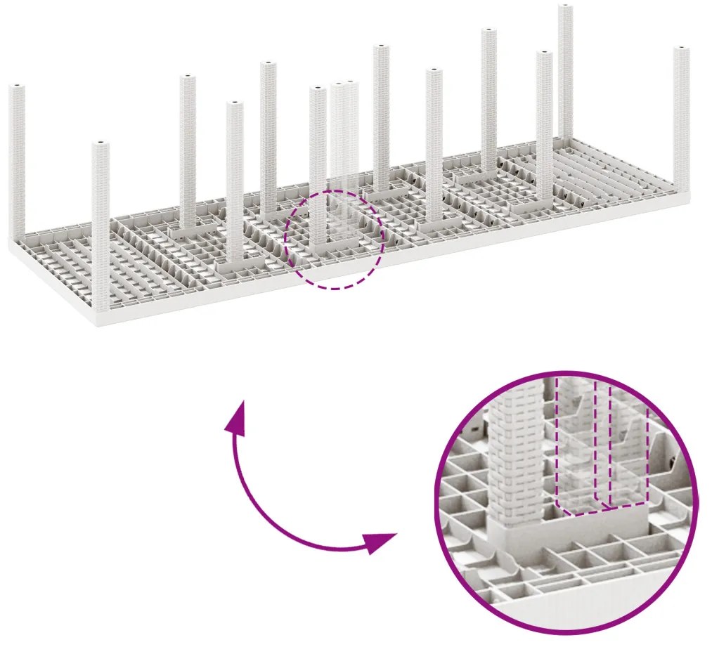Kert étkező szett párnával 13 pcs Fehér Poli rattan és pamut