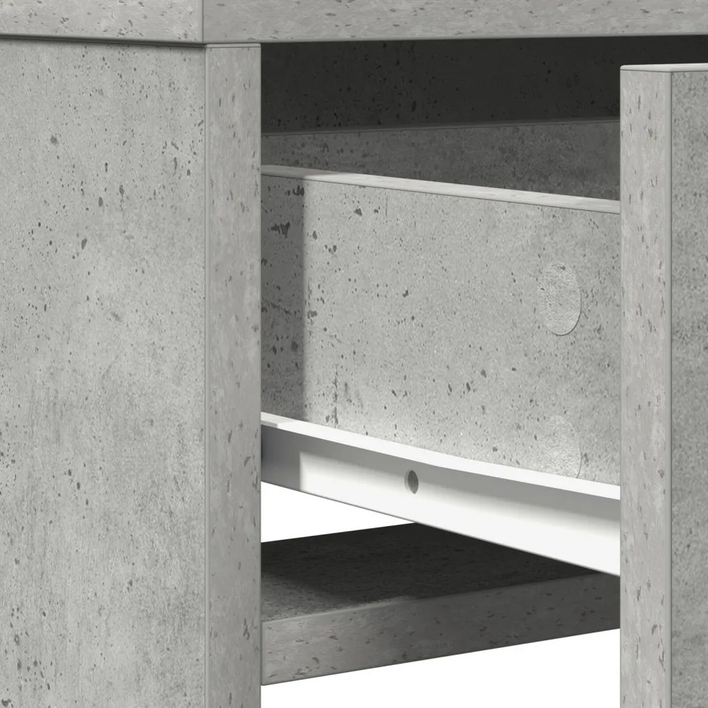 LED-es fésülködő asztal Betongyári szürke 50x41x135 cm