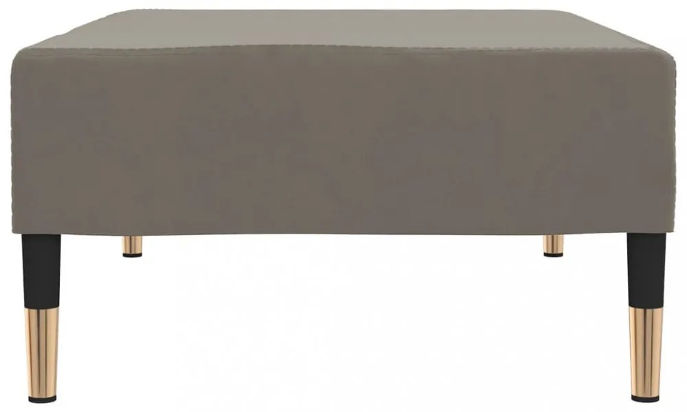világosszürke bársony lábzsámoly 78 x 56 x 32 cm