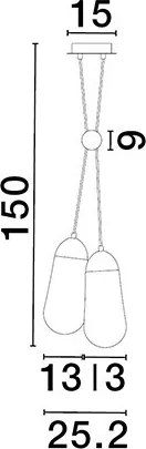 NOVALUCE 9092825 BLAKY Többágú Függesztett Lámpa E14 IP20