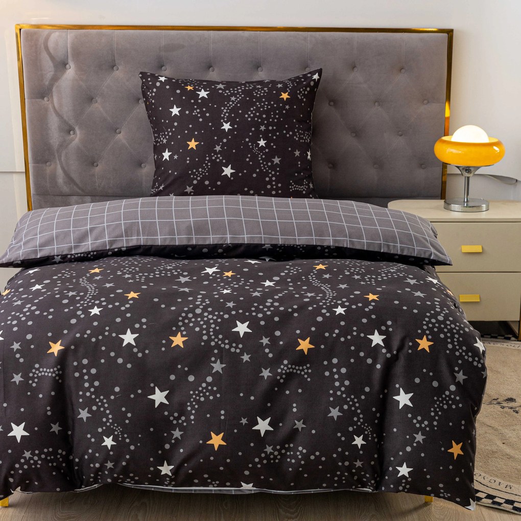 Flanel mikroszálas ágyneműhuzat STELLAR sötétszürke Ágyneműhuzat mérete: 2 db 70 x 90 cm | 200 x 220 cm