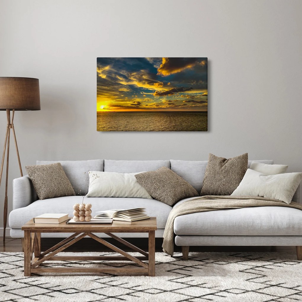 Vászonkép - Naplemente a tengeren (90x60 cm)