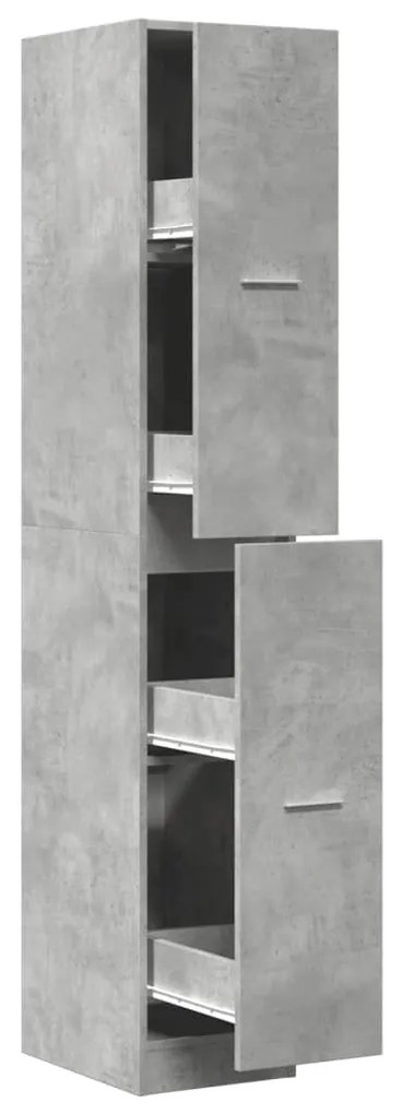 betonszürke szerelt fa patikaszekrény 30 x 41 x 174,5 cm