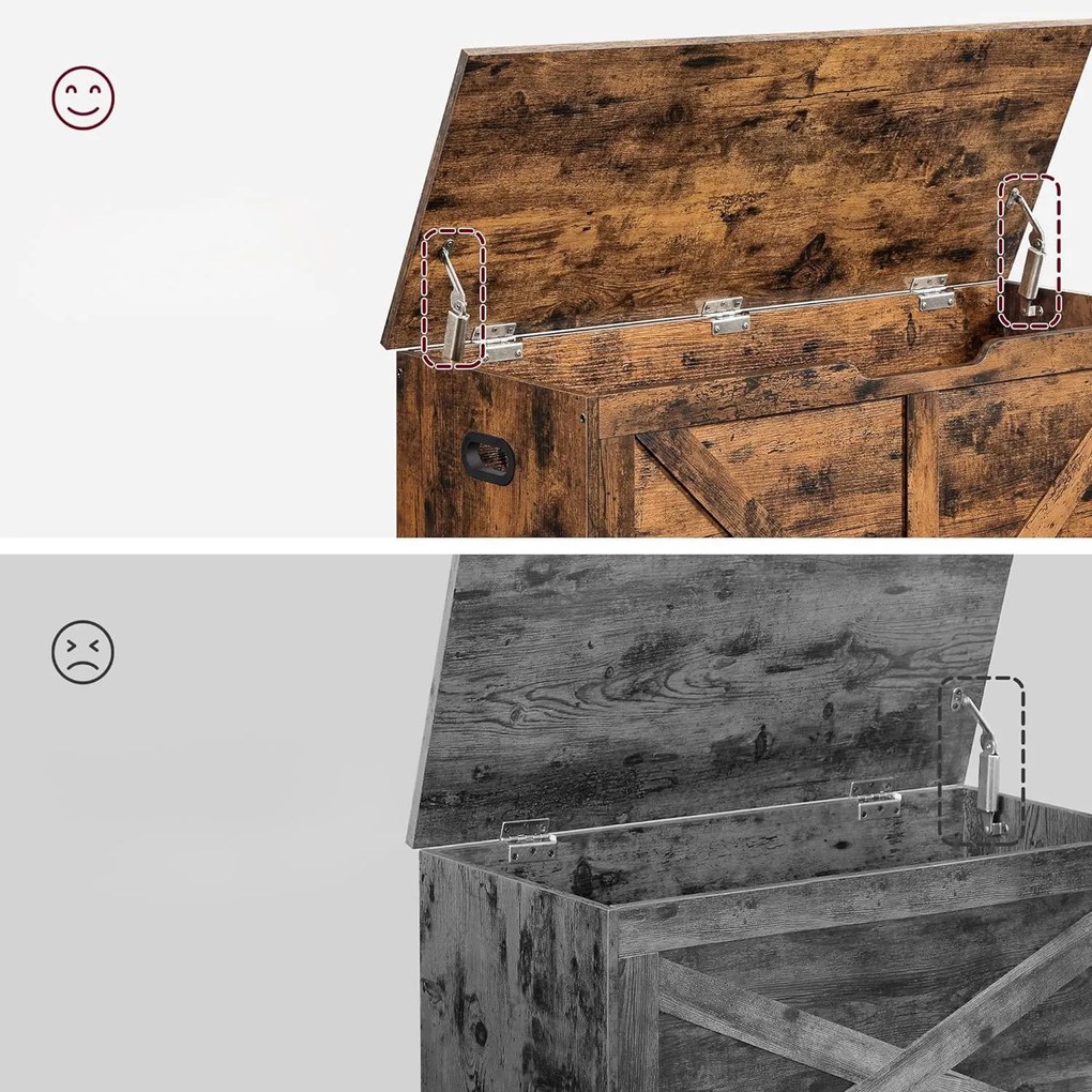 Tároló doboz fedéllel TAYLOR 100x40 cm, rusztikus barna