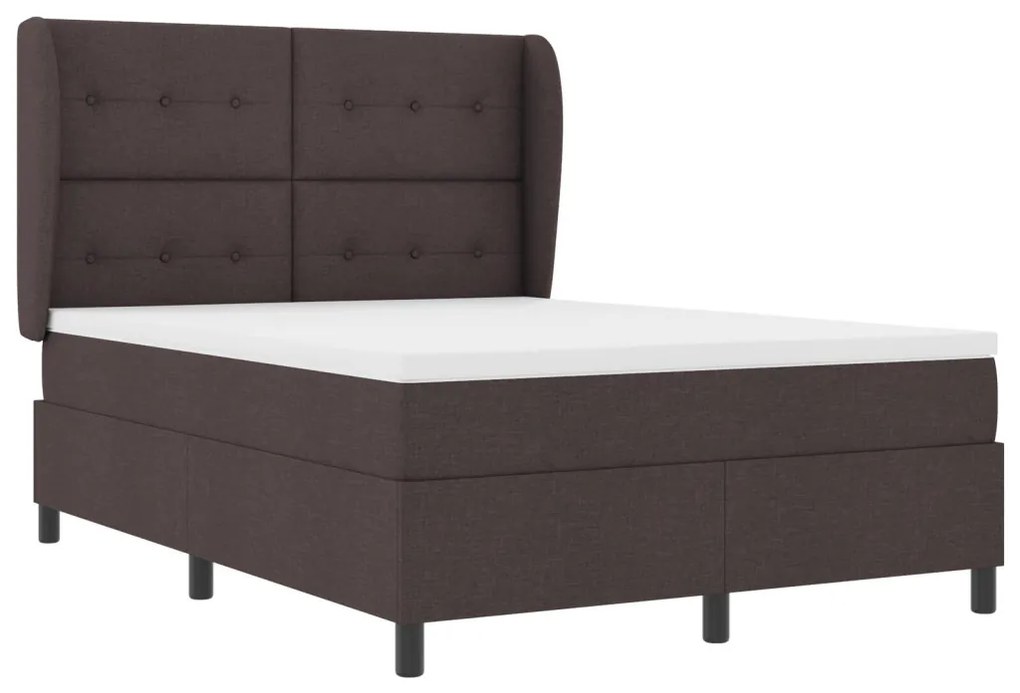 Boxspring Ágy Mattal - Sötétbarna, 160x200 cm Szövet