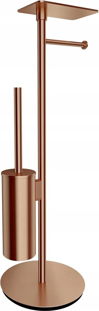 Wc-papír És Wc-kefe Tartó Állvány Polccal Szálcsiszolt Réz Omnires