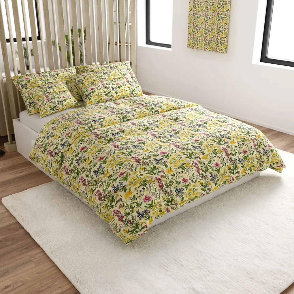 Krepp ágyneműhuzat HERBELLE színes Ágyneműhuzat mérete: 70 x 90 cm | 140 x 200 cm