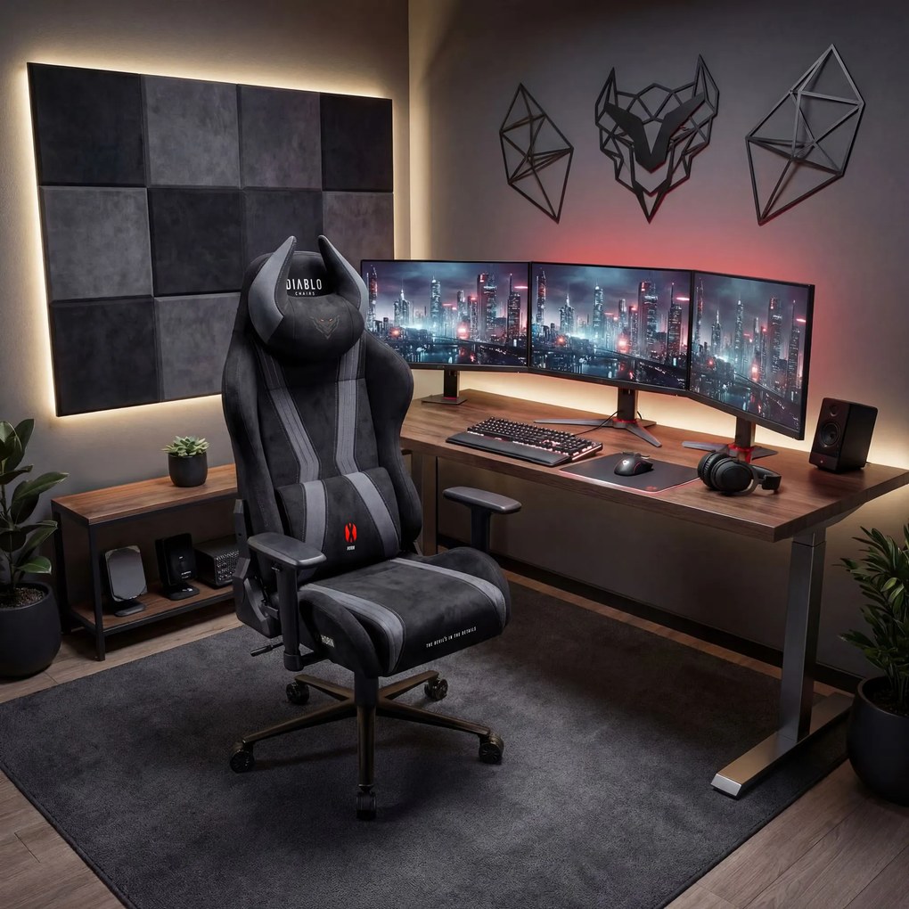 Gamer szék szövet fekete Normal Size: Diablo X-Horn 2.0 Burned Black