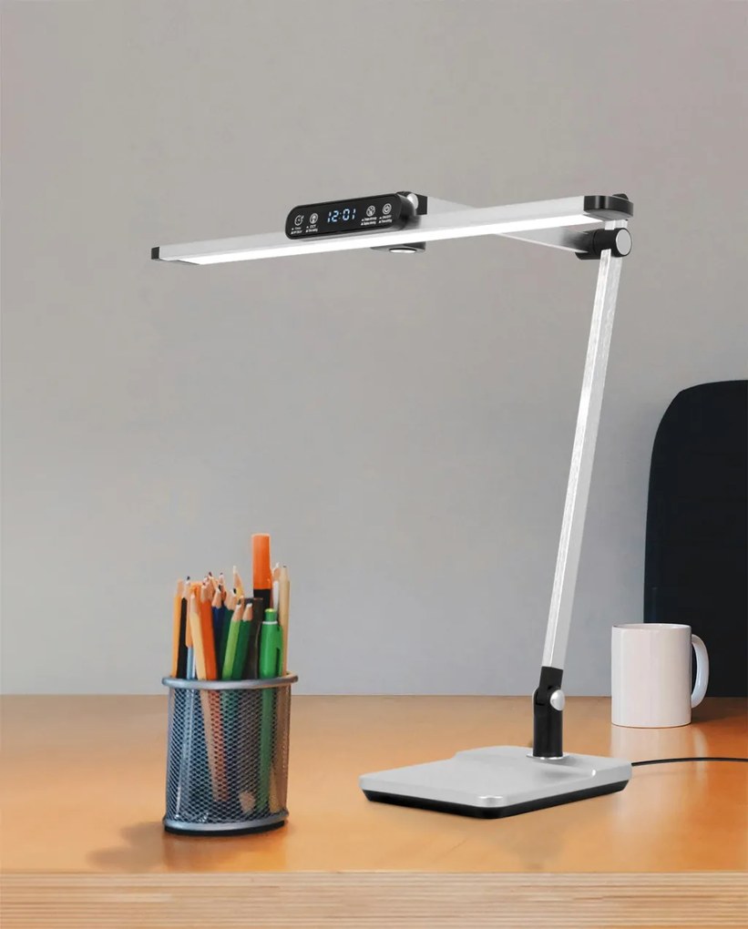 KAJA K-BL1321 SREBRNY ARES Ezüst Színű Asztali Lámpa 12W LED 650Lm 3000-5700K IP20