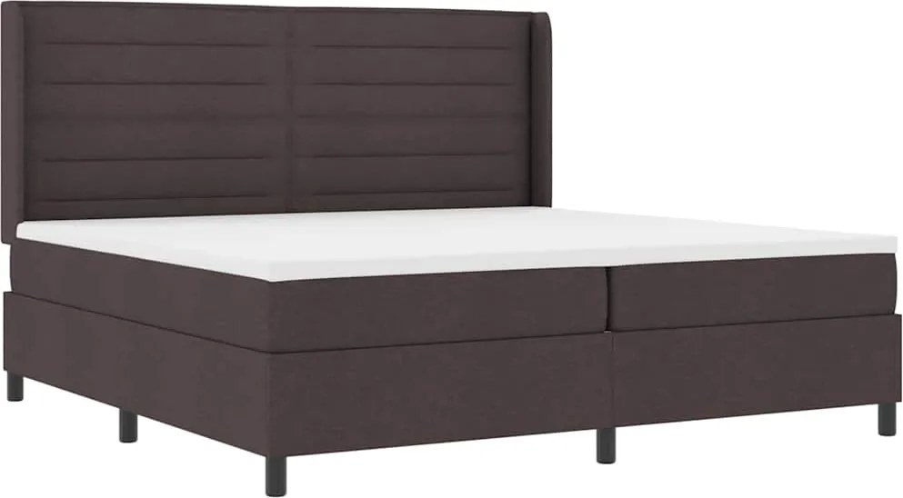 vidaXL LED Box Spring Ágy matracmal Sötét Barna 200 x 200 cm szövet