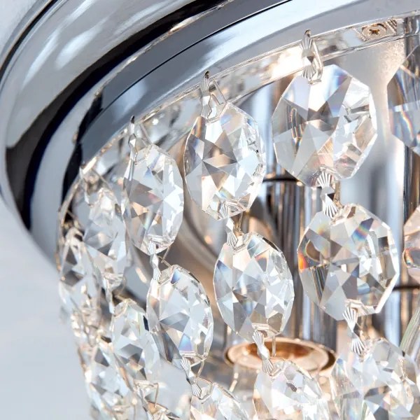 Orion DLU 1840/47-Kristály mennyezeti lámpa PLAFOND 6xE27/40W/230V átm. 47 cm króm