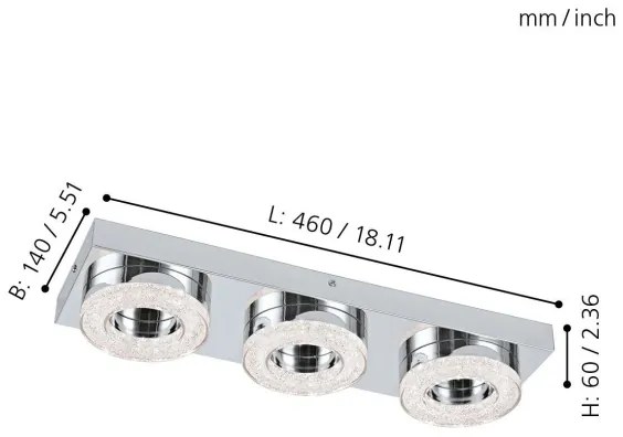 Eglo 95663 - FRADELO LED mennyezeti lámpa 3xLED/4W/230V