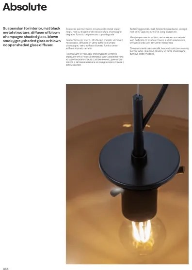 Redo 01-1620 - Csillár zsinóron ABSOLUTE 1xE27/42W/230V réz