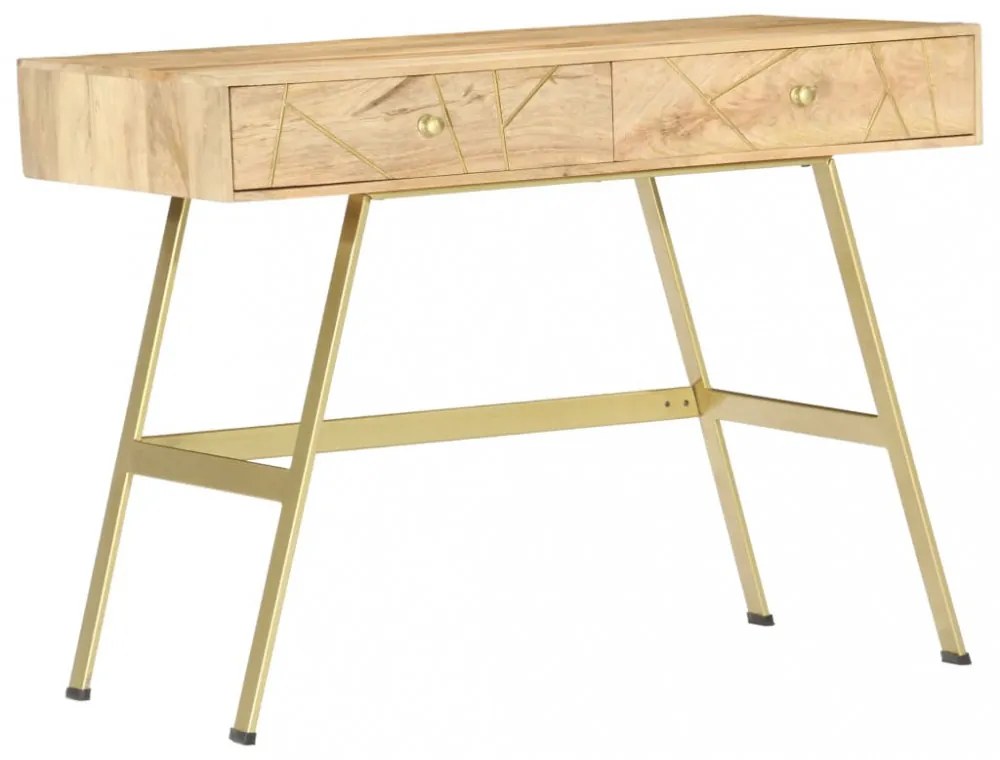 fiókos tömör mangófa íróasztal 100 x 55 x 75 cm