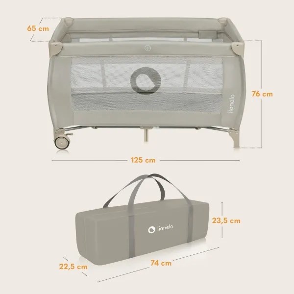 Lionelo - STEFI PLUS utazóágy, bézs cappuccino
