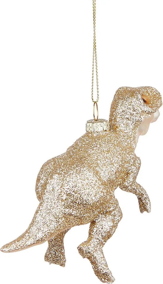 HANG ON üveg karácsonyfadísz, arany T-Rex 6 cm