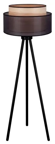 Duolla - Állólámpa WOOD BOHO 1xE27/15W/230V átm. 45 cm fekete/bézs