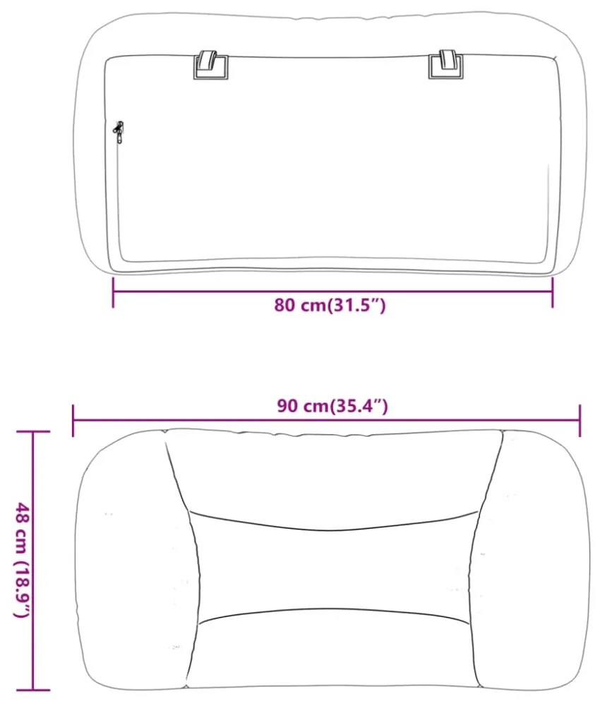 barna műbőr fejtámla párna Hvar 80 cm