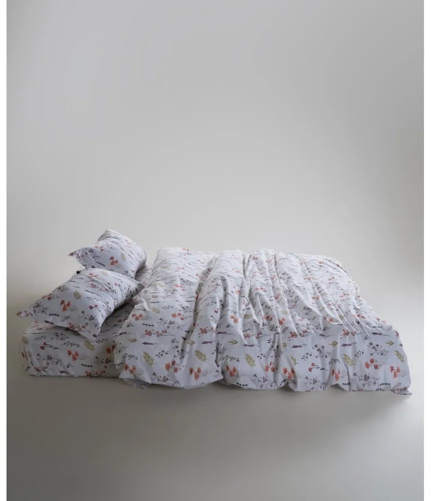 Fehér kétszemélyes-hosszabbított renforcé pamut ágyneműhuzat 240x220 cm Floral Dance Autumn – Mila Home Luxury