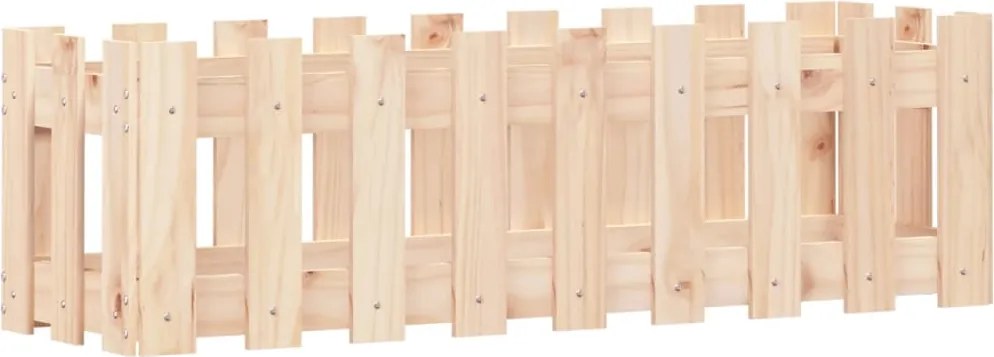 vidaXL tömör fenyőfa kerti magaságyás kerítéssel 100 x 30 x 30 cm