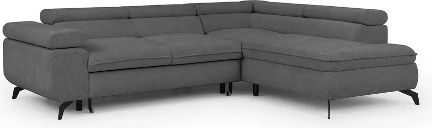 Szürke zsenília sarokkanapé (jobb oldali-L alakú) Marbeya – Ropez