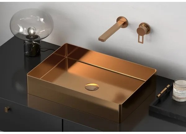 Sapho - AURUM ráépíthető mosdó 50x35 cm matt réz