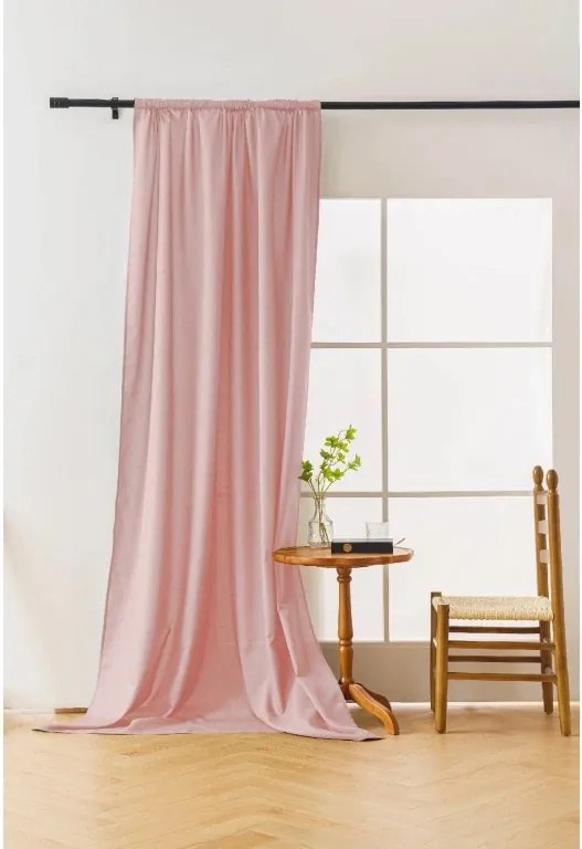 Függöny OXFORD LIGHT 140x250 cm, rózsaszín Felfüggesztés: Hullámos sínszalag