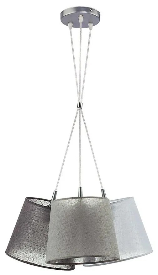 Duolla - Csillár zsinóron ROSSA 3xE27/40W/230V antracit/szürke