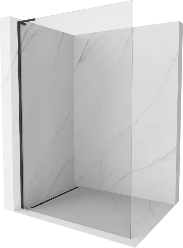 Mexen Kioto L zuhanyfal Walk-in 85 x 200 cm, átlátszó, fekete - 800-085-103-70-00