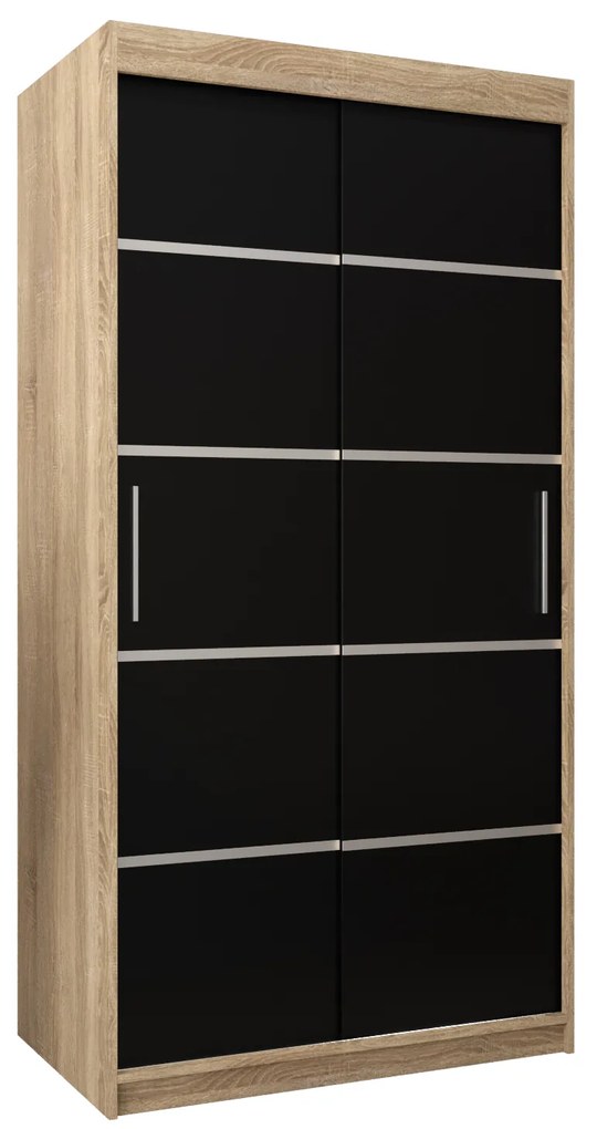 Ruhásszekrény 100 cm Verika 1 100 (szonoma tölgy + fekete). 1063682
