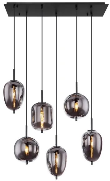 Globo 15345-6 - BLACKY 6xE14/40W/230V fekete függeszték
