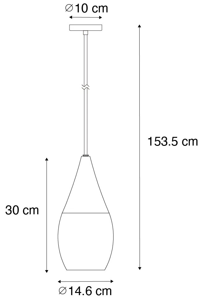 Modern függőlámpa arany borostyán üveggel - Drop