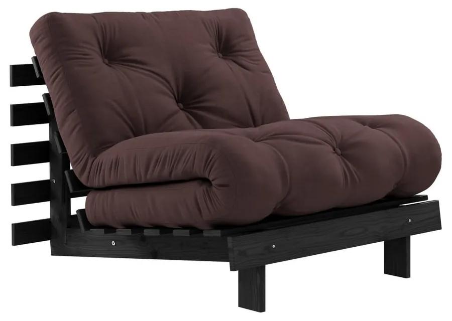 Roots Black/Brown sötétbarna kinyitható fotel - Karup Design