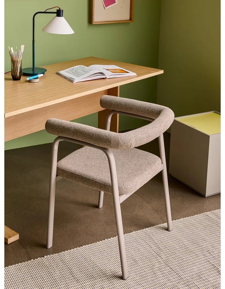 Bézs kárpitozott karfás étkezőfotel szett 2 db-os Ecto – Hübsch