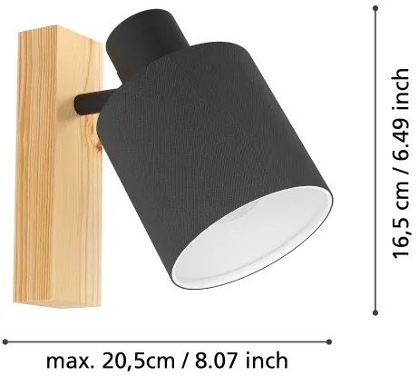 Eglo 99488 - Fali lámpa BATALLAS 1xE27/10W/230V