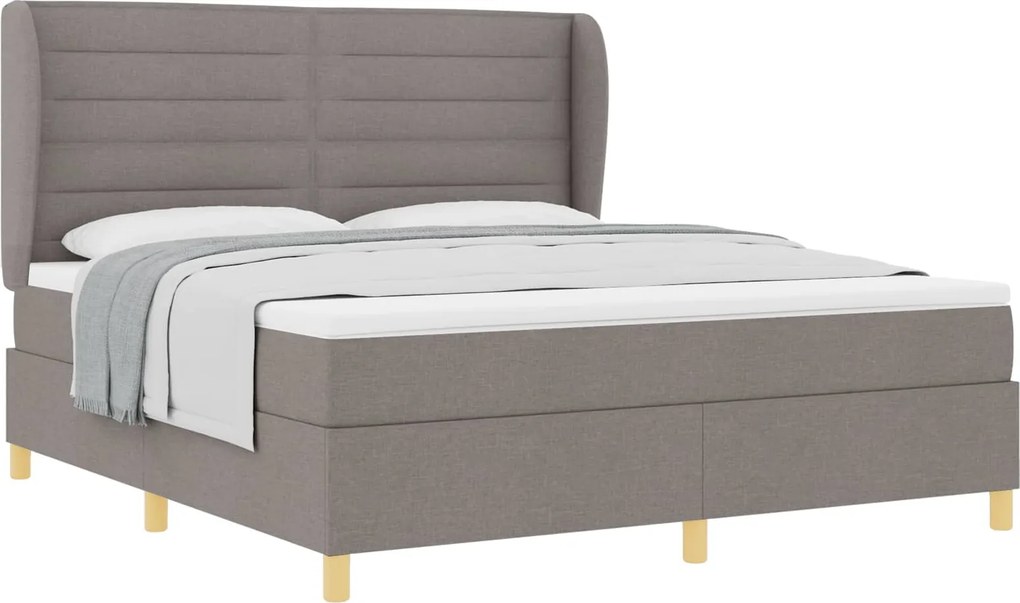 vidaXL Boxspring ágy matraccal Sötétszürke 90x190 cm Szövet Tópszínű