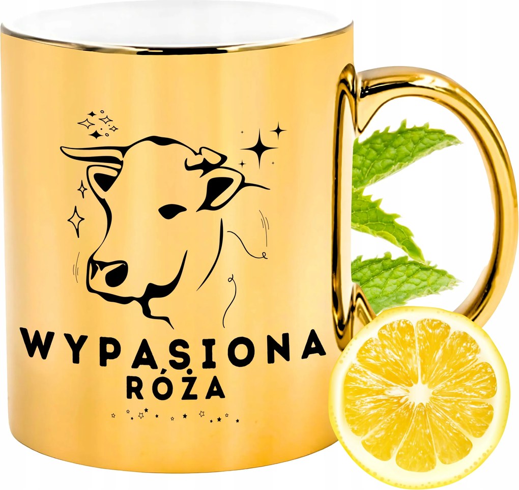 Prémium Arany Csillogó Bögre Rózsa Ajándék Nyomtatott Fotóval