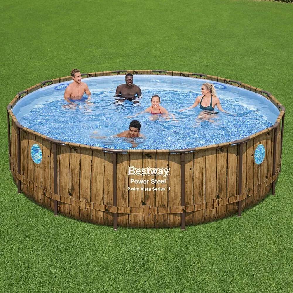 Bestway EVIA Vista rattan hatású fémvázas medence szett 488 x 122 cm