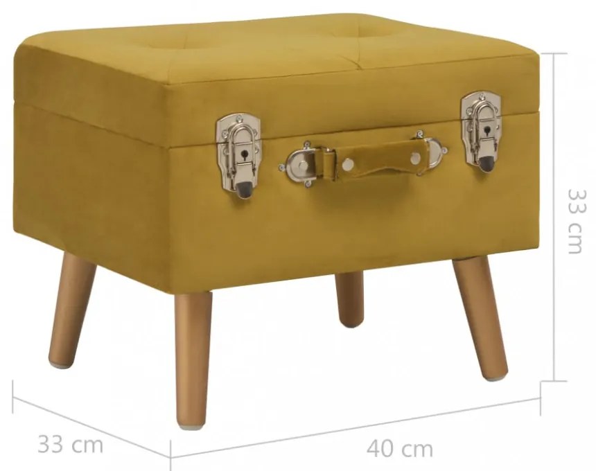 mustársárga bársony tárolóülőke 40 cm