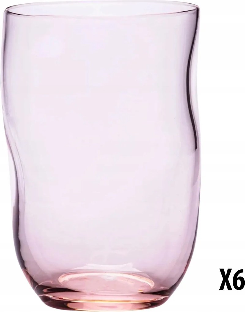 6 db-os pohár szett Anna Von Lipa rózsaszín felfújható üveg szett