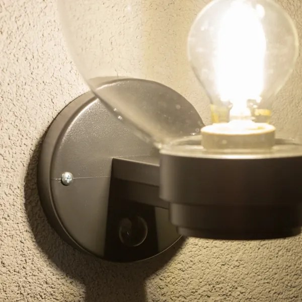 BRILAGI - Kültéri fali lámpa érzékelővel HARBOR 1xE27/40W/230V IP33 fekete/átlátszó