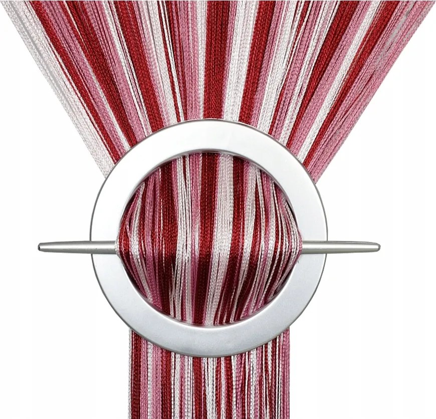 Függöny Spagetti Függöny 300x160 bordó rózsaszín fehér